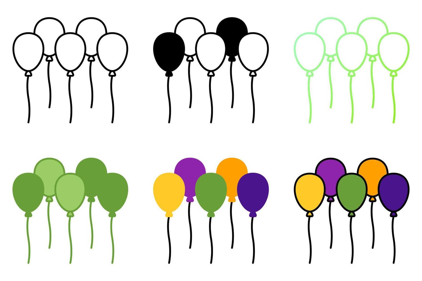 globos en estilo plano aislado vector