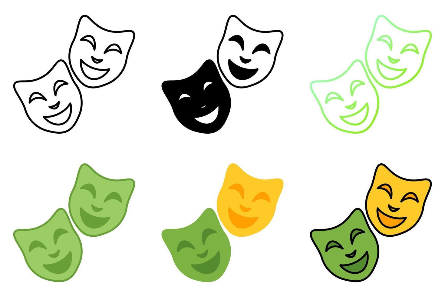 Mask Happy Sad in flat style isolated vector