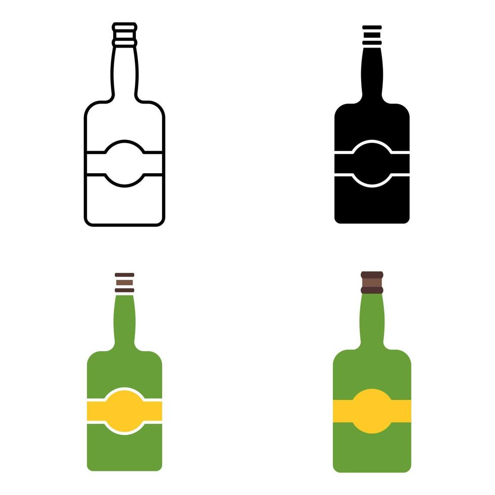 Champagne in flat style isolated vector