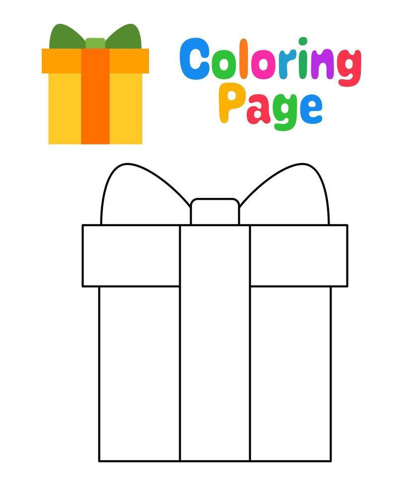Coloring page with Gift Box for kids 17770266 Vector Art at Vecteezy