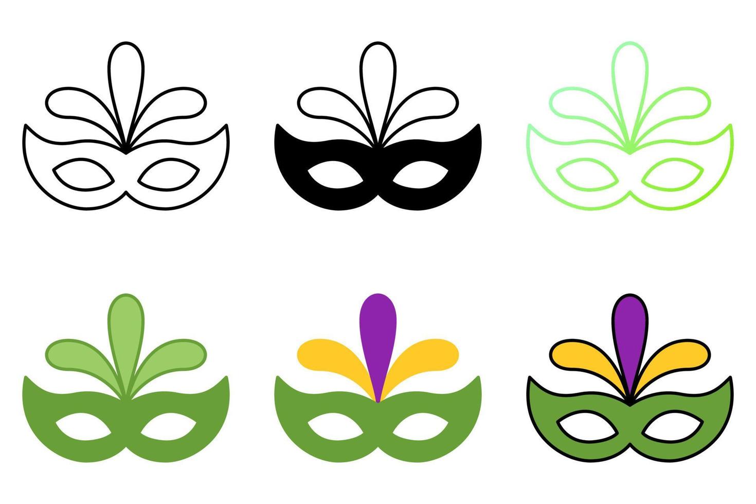Carnival Mask in flat style isolated vector