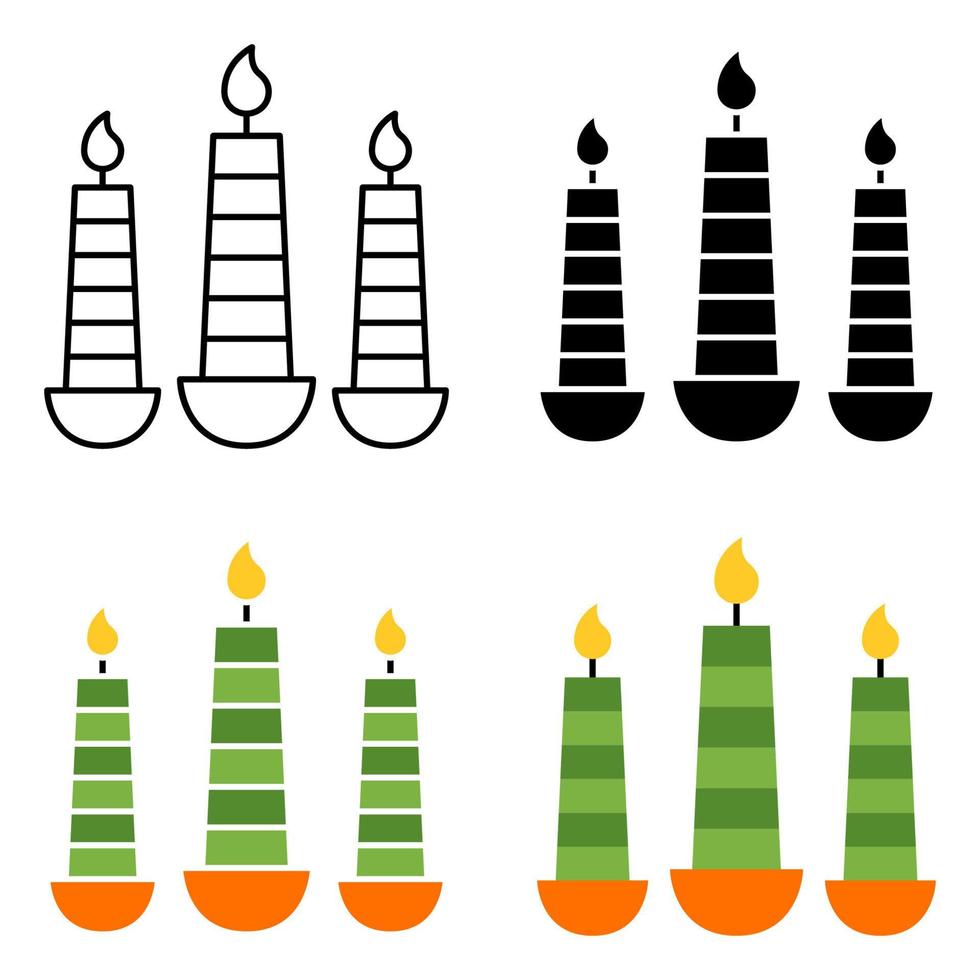 Candle in flat style isolated vector