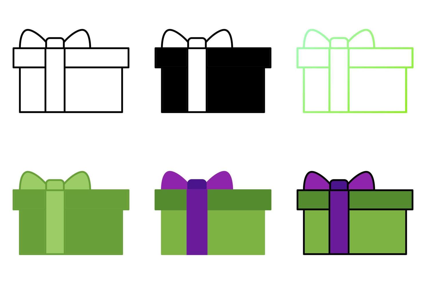 caja de regalo en estilo plano aislado vector