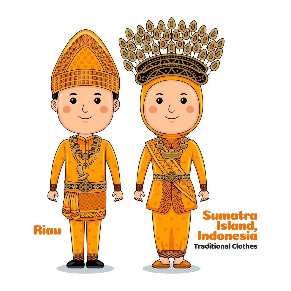 Couple wear Riau Sumatra Traditional Clothes 17770282 Vector Art at