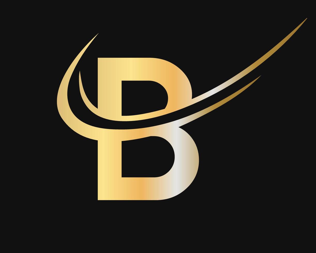 diseño inicial del logotipo de la letra b del monograma con concepto de lujo vector
