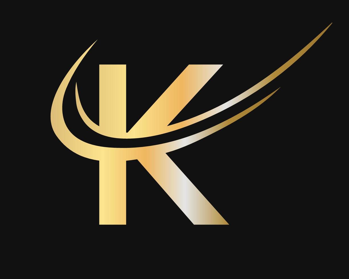 diseño inicial del logotipo de la letra k del monograma con concepto de lujo vector