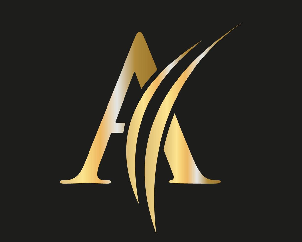 Initial monogram letter A logo with luxury concept vector