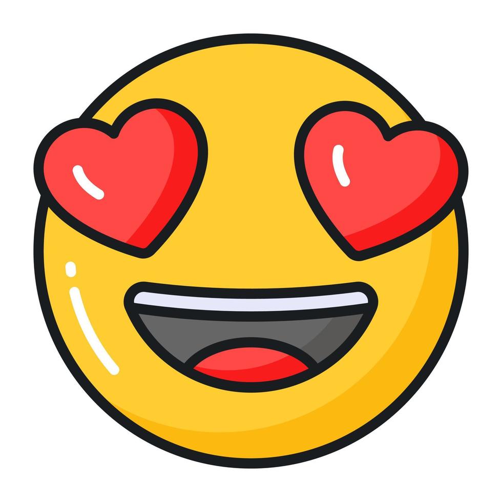 Emoji showing expression of love, romantic emoji vector