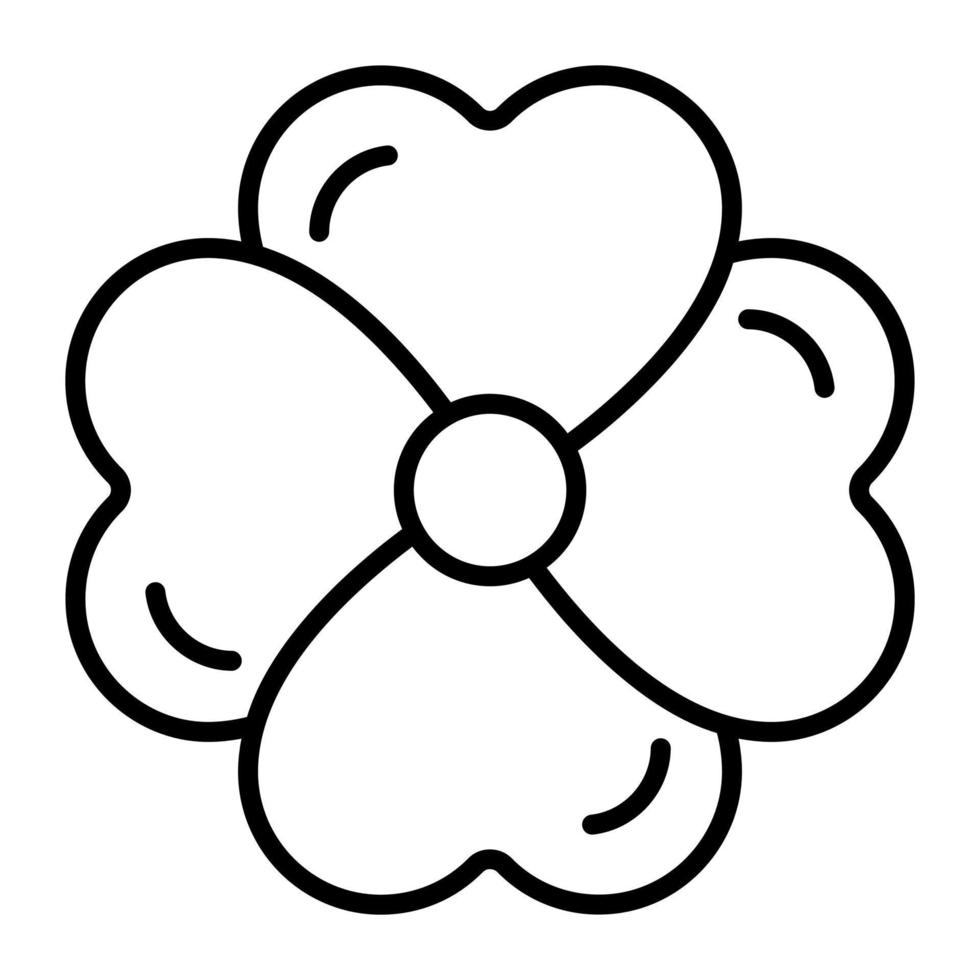 Heart shaped leaf vector of lucky flower, clover leaf