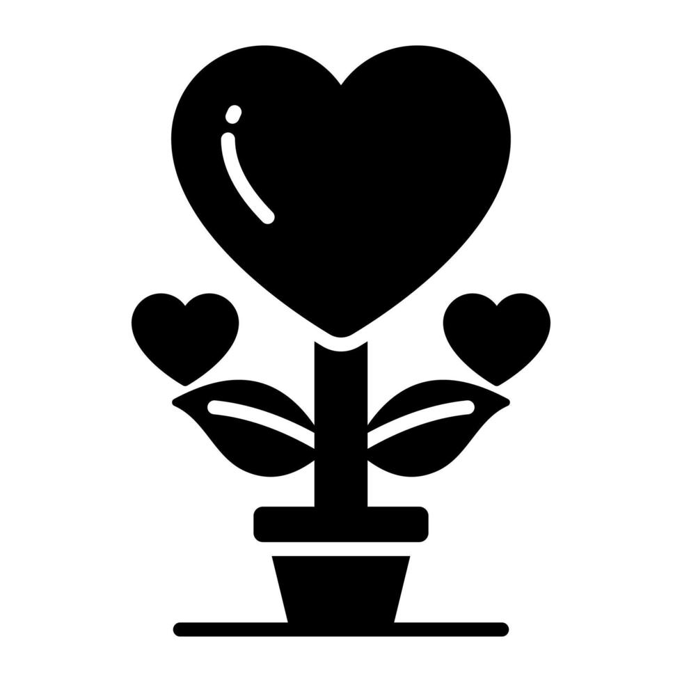 un increíble icono de la planta del amor al estilo moderno vector