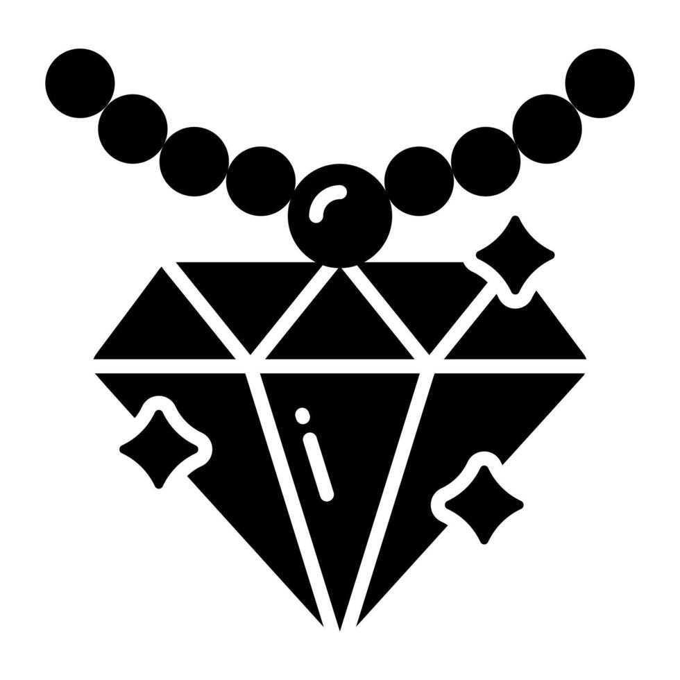 A vector icon of diamond necklace in modern and trendy style 17770789