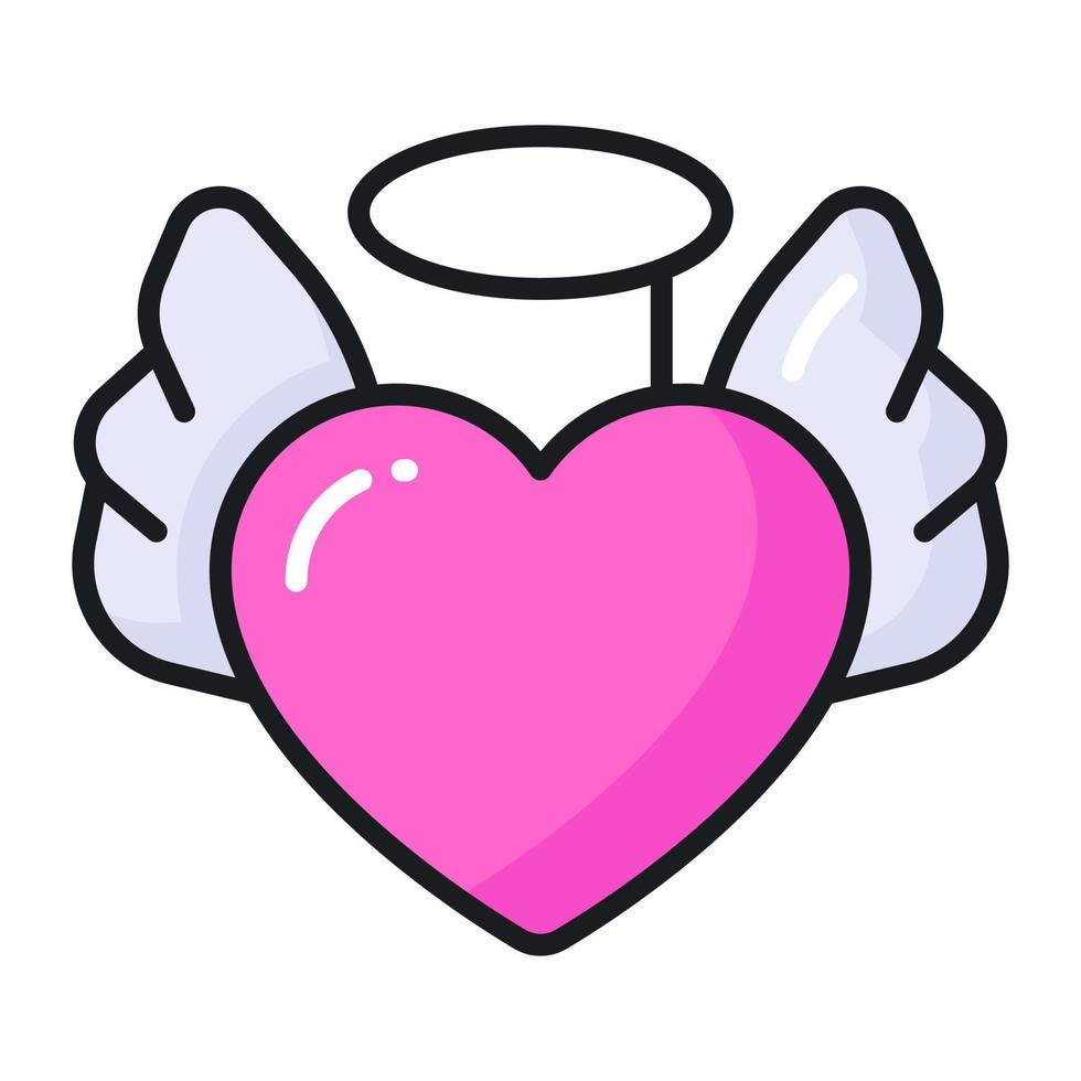Heart with wings denoting love angel vector, easy to use icon vector