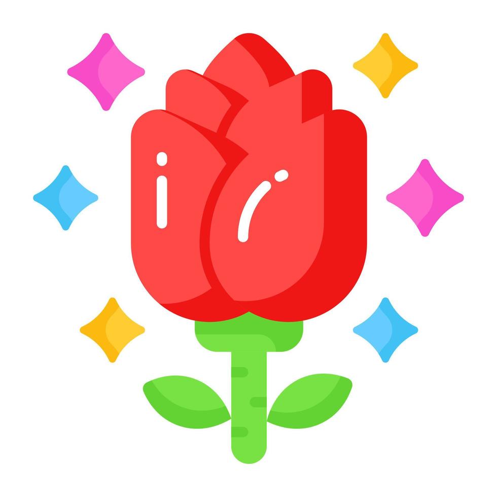 diseño de vector de flor de rosa en estilo moderno, icono editable