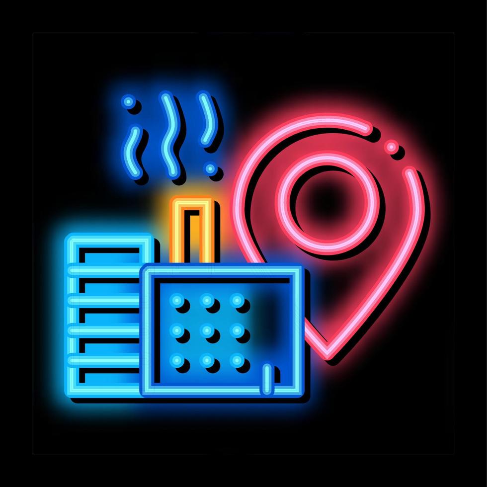 production geolocation neon glow icon illustration vector