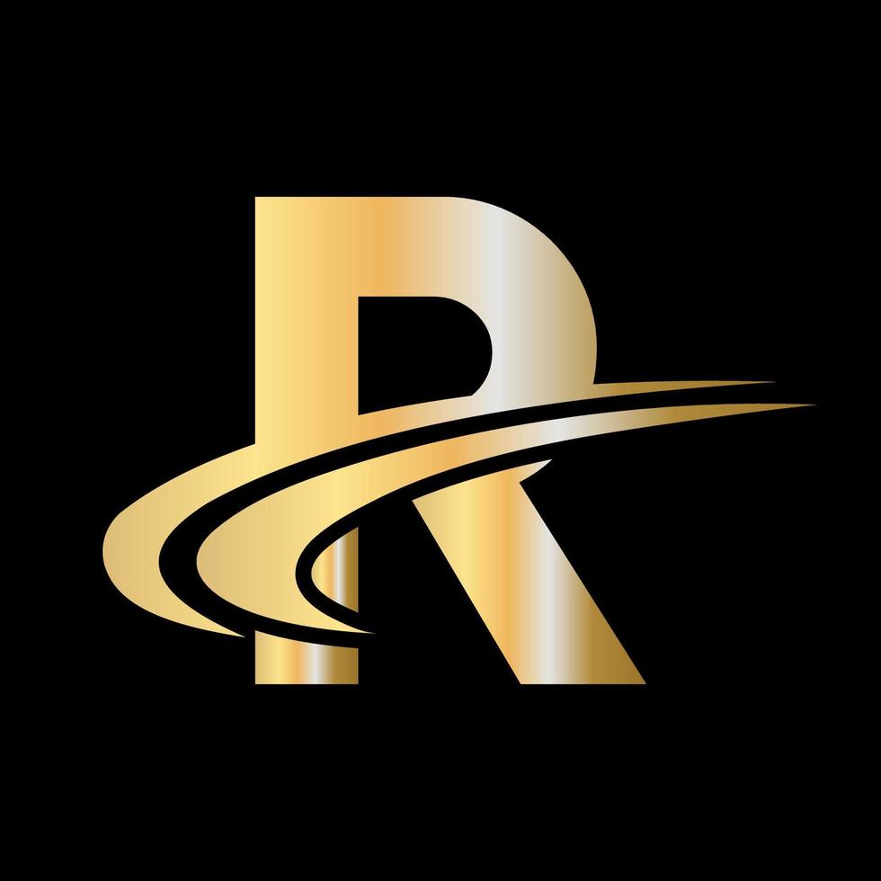 Initial monogram letter R logo design Vector with luxury concept