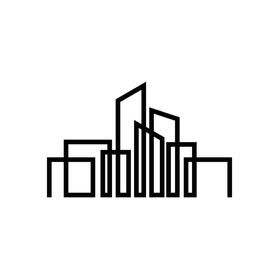 logotipo inmobiliario minimalista. ilustración creativa de bienes raíces. vector