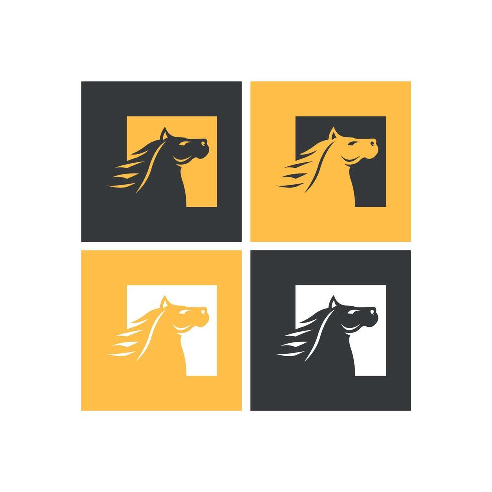 negative illustration of horse in square vector