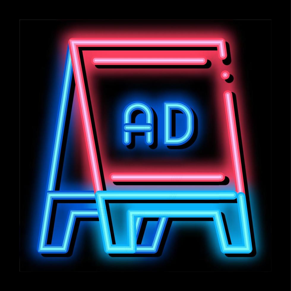 folding billboard neon glow icon illustration vector