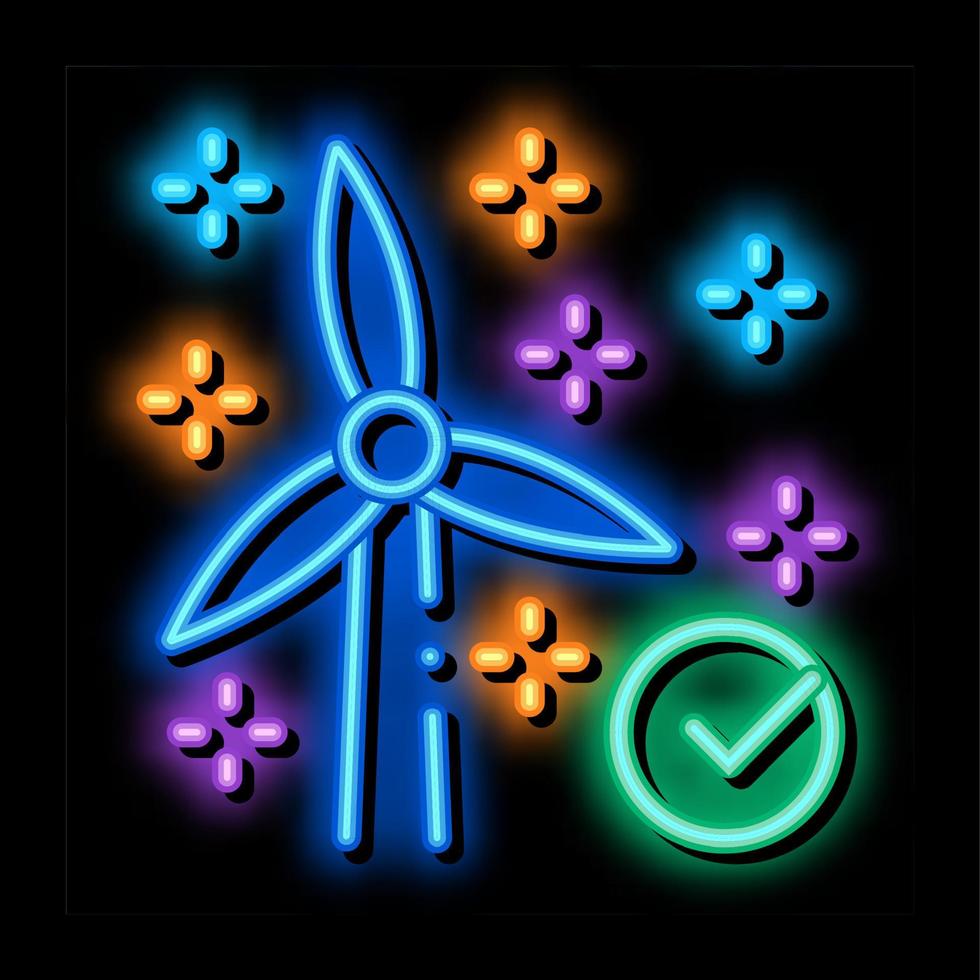 working windmill neon glow icon illustration vector