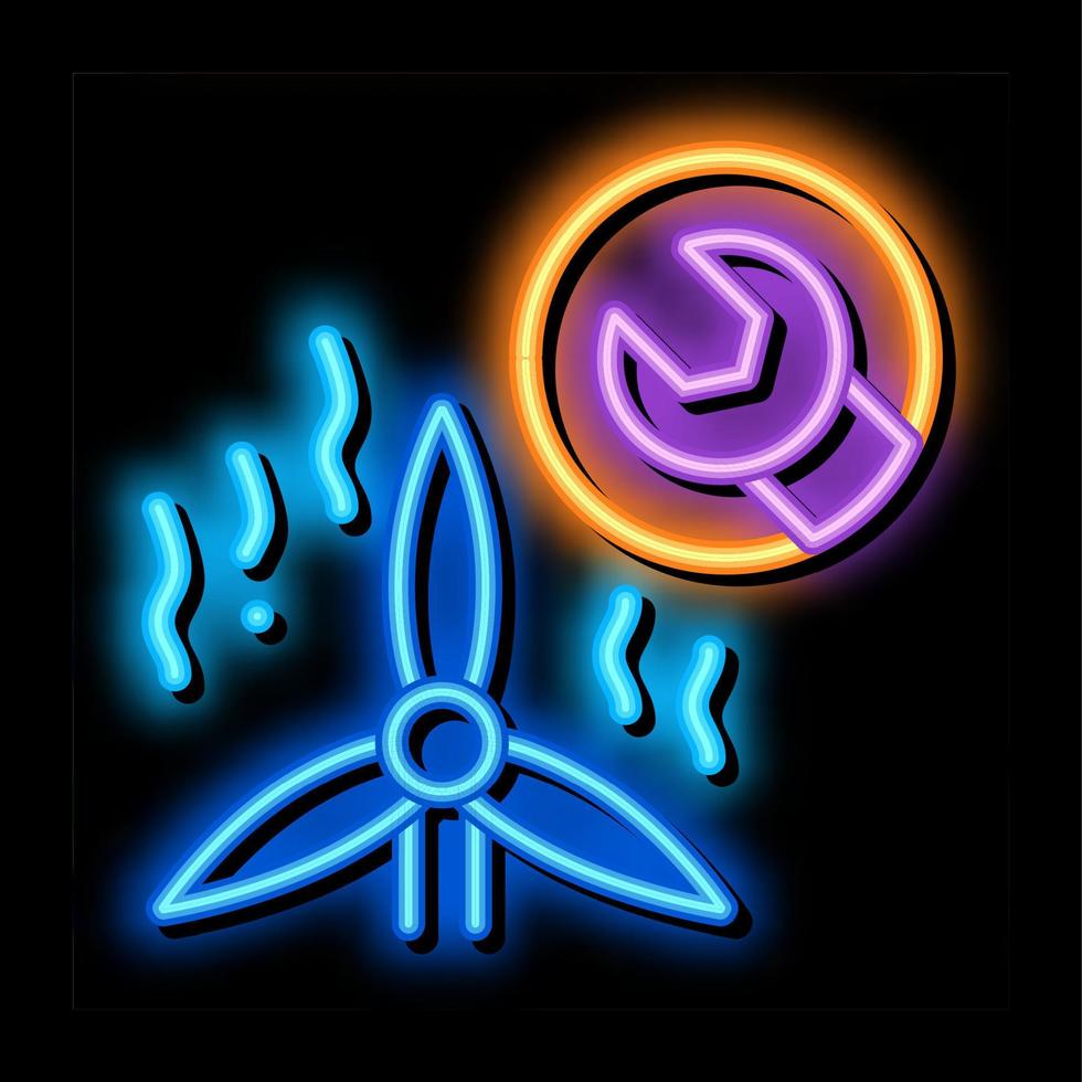 windmill repair neon glow icon illustration vector