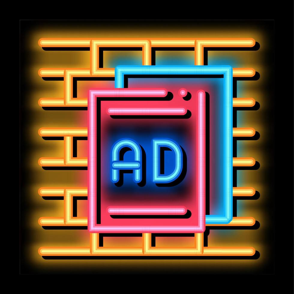 paper advertisements neon glow icon illustration vector