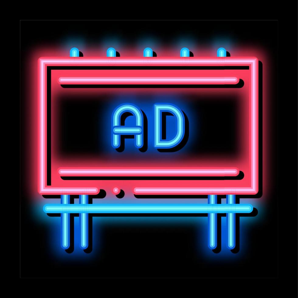 mounted overhead billboard neon glow icon illustration vector