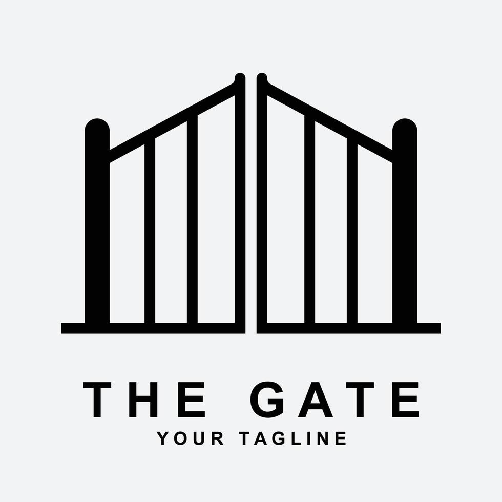 antique gate or vintage gate logo vector illustration design