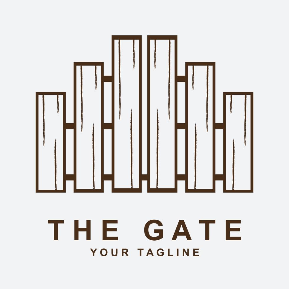 antique gate or vintage gate logo vector illustration design