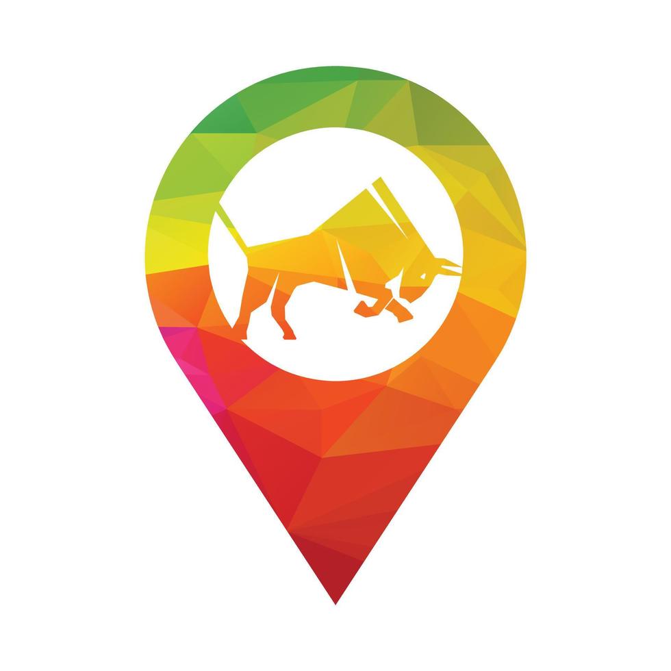 Bull butting logo design. Modern bull logo vector. vector