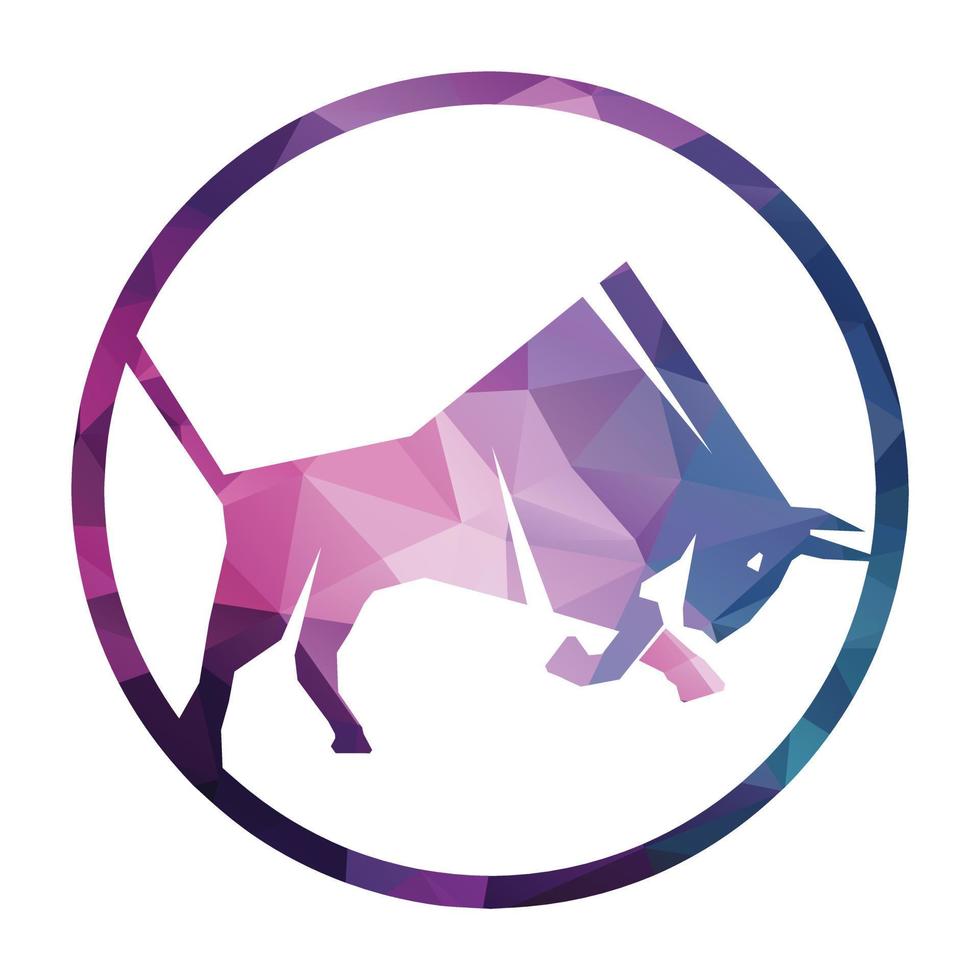 Bull butting logo design. Modern bull logo vector. vector
