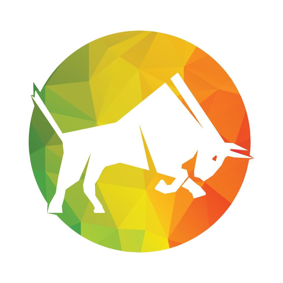 Bull butting logo design. Modern bull logo vector. vector