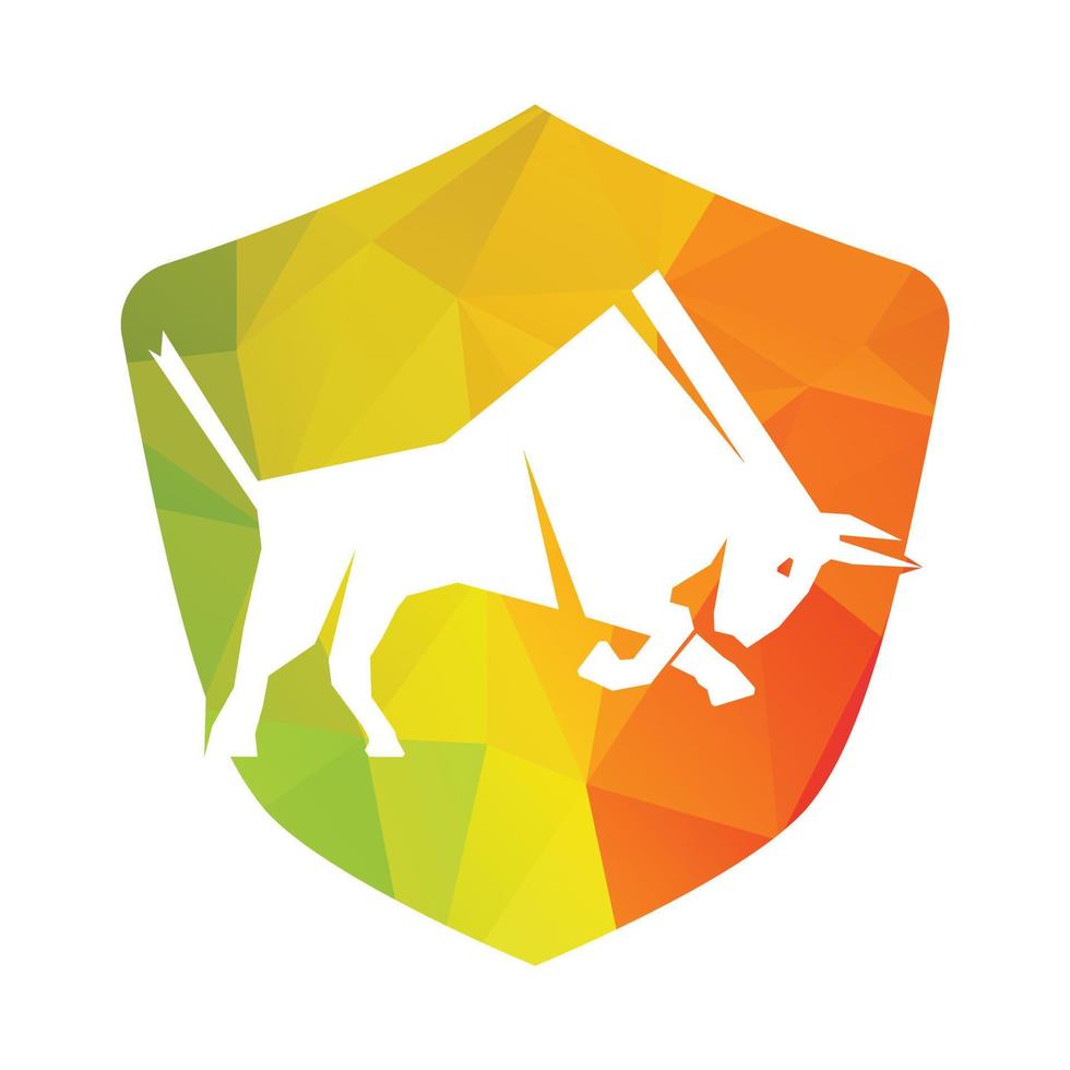 Bull butting logo design. Modern bull logo vector. vector