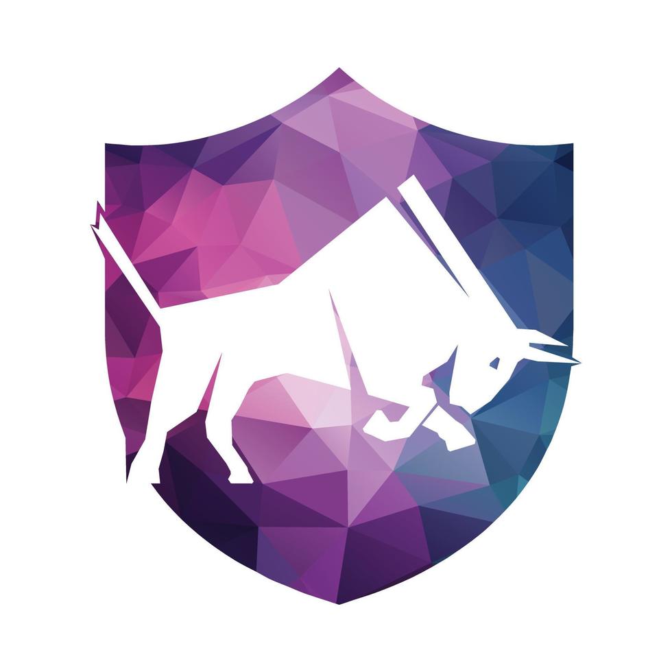 Bull butting logo design. Modern bull logo vector. vector