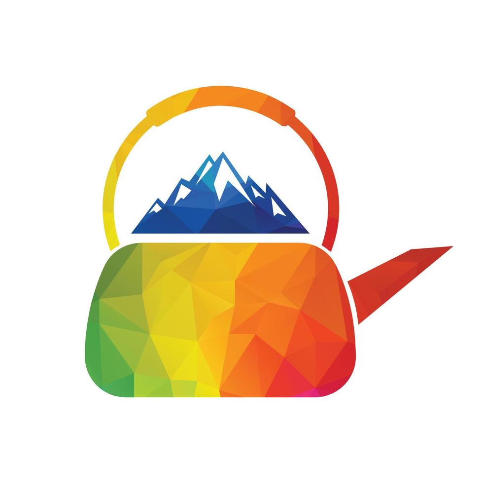 Kettle Mountain logo concept design. Mountain Teapot logo vector. vector