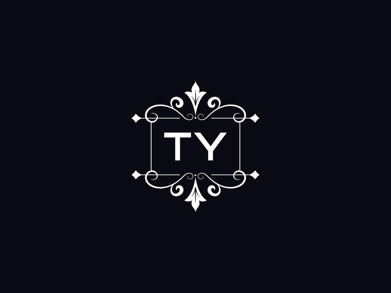 logotipo de ty profesional, diseño de letra de logotipo de lujo de ty minimalista vector