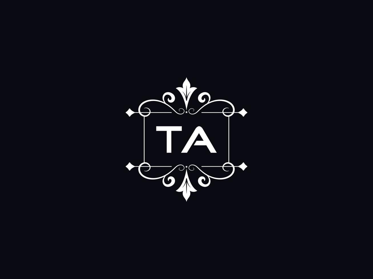 logotipo de ta profesional, diseño de letra de logotipo de lujo de ta minimalista vector