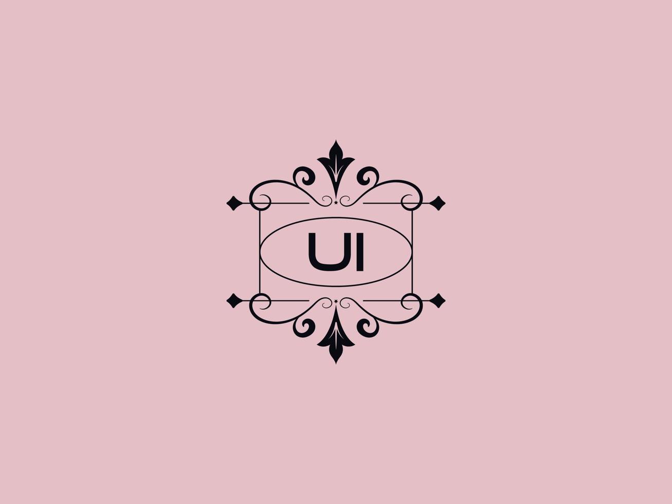 Creative UI Logo Icon, stylish UI Luxury Letter Logo vector