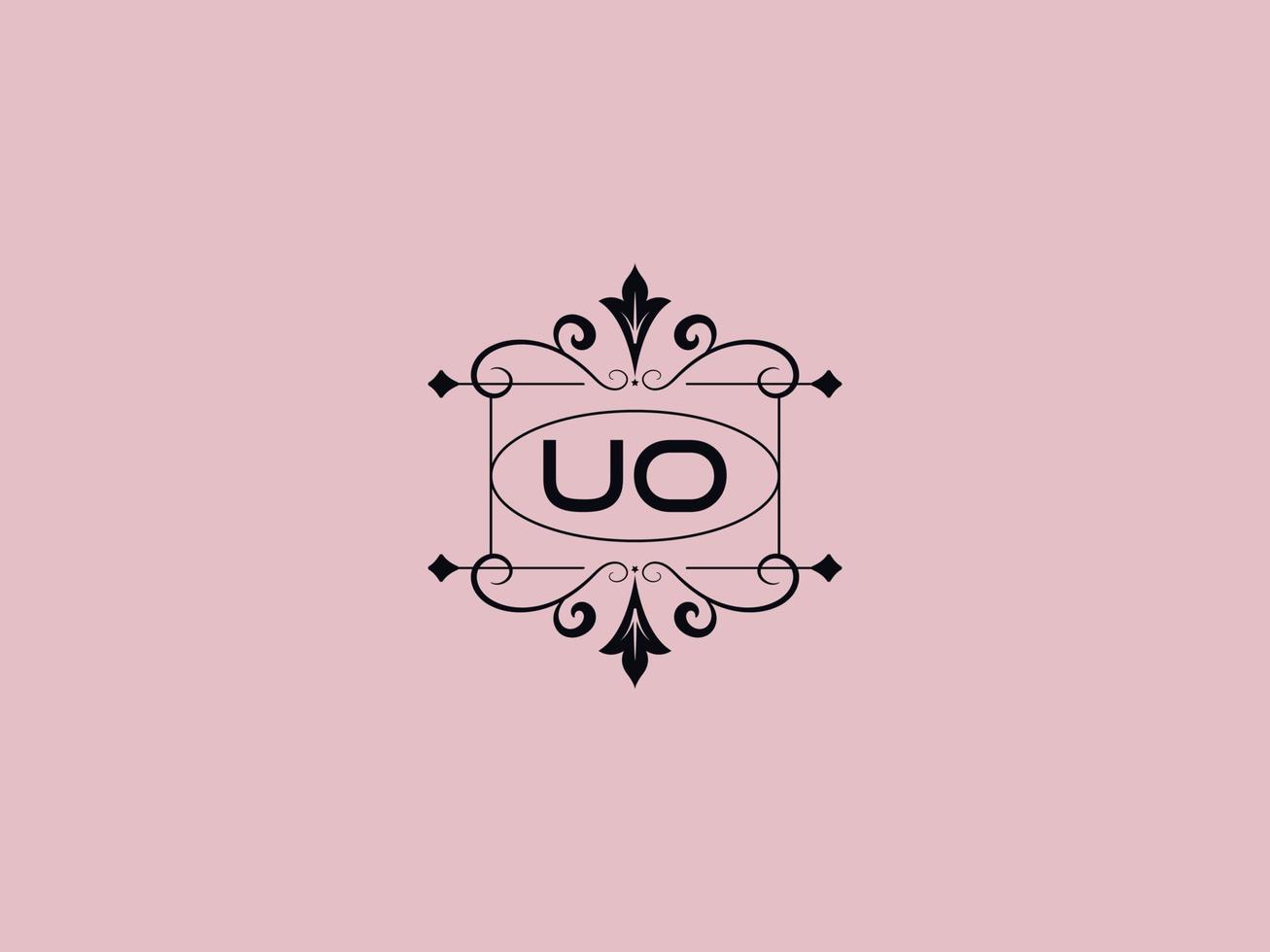 Creative Uo Logo Icon, stylish UO Luxury Letter Logo vector