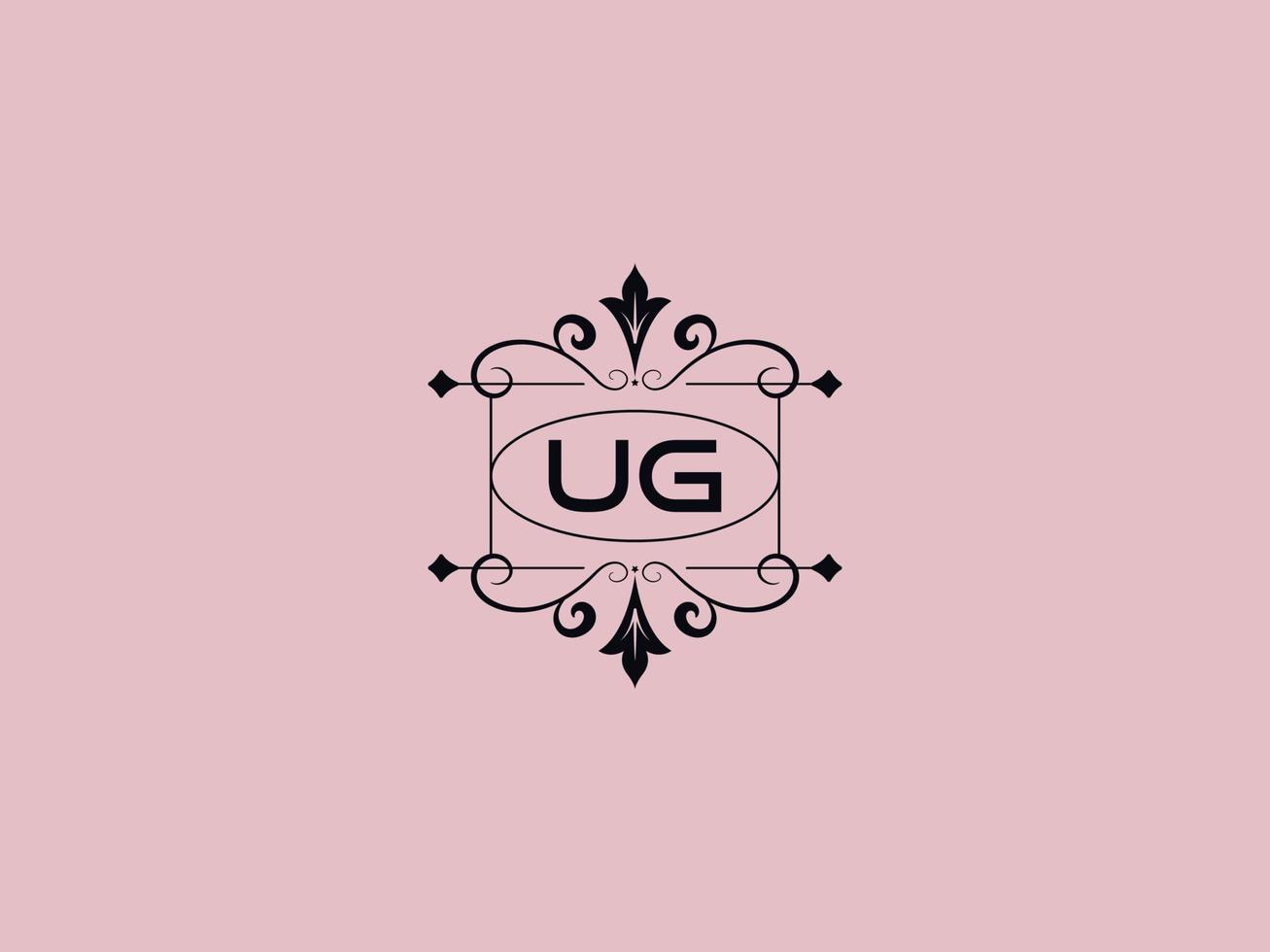 Creative Ug Logo Icon, stylish UG Luxury Letter Logo vector