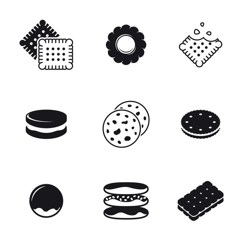 Cookie icons set. Black on a white background vector