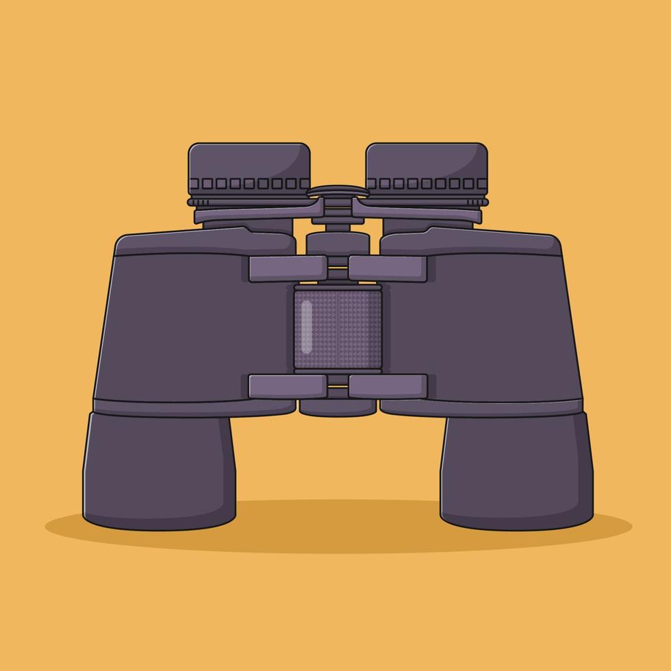 Binoculars Vector Icon Illustration with Outline for Design Element, Clip Art, Web, Landing page, Sticker, Banner. Flat Cartoon Style
