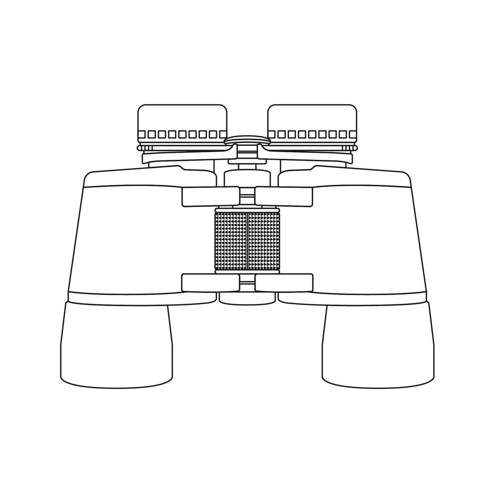 Binoculars Outline Icon Illustration on Isolated White Background vector