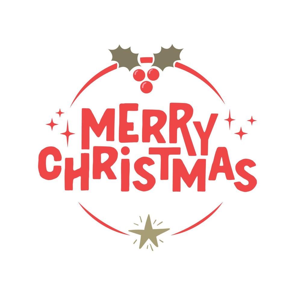 Merry Christmas lettering message banner. Creative typography for Holiday Greeting card or poster. vector