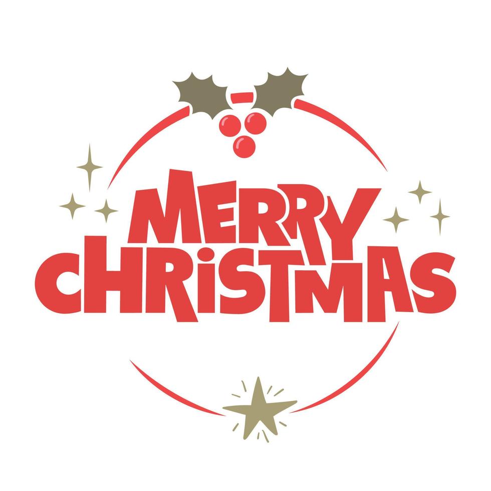 Merry Christmas lettering message banner. Creative typography for Holiday Greeting card or poster. vector
