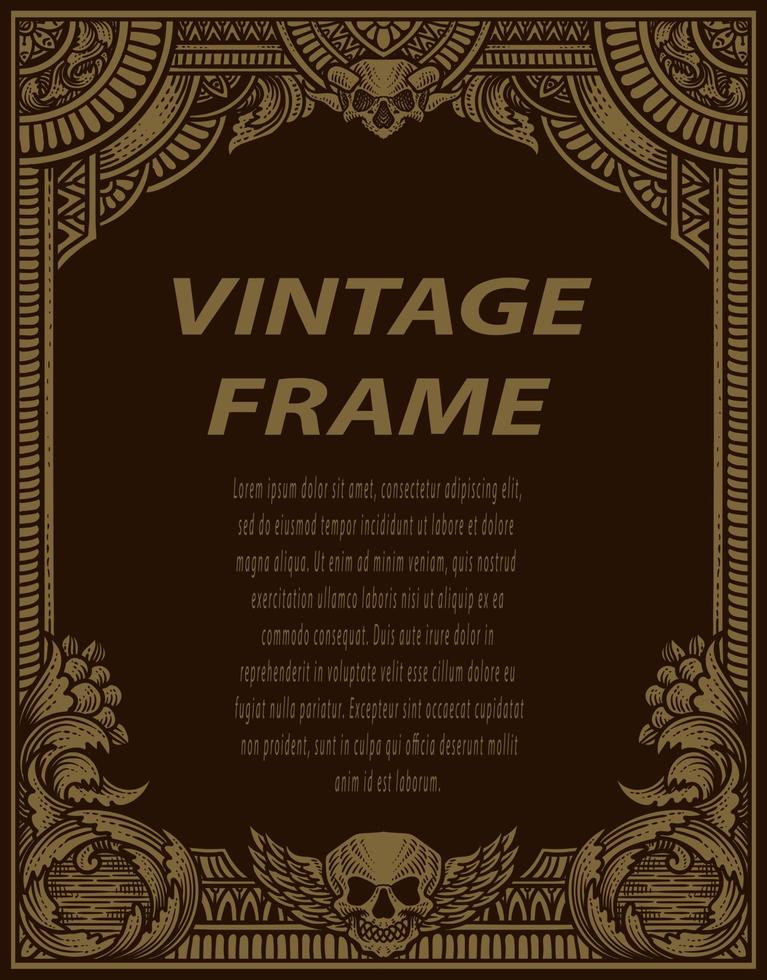 Isolated frames in baroque antique style. engraving ornament frames. vector