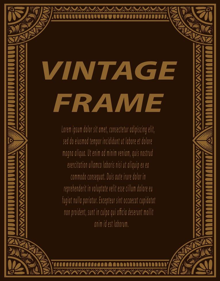 Isolated frames in baroque antique style. engraving ornament frames. vector