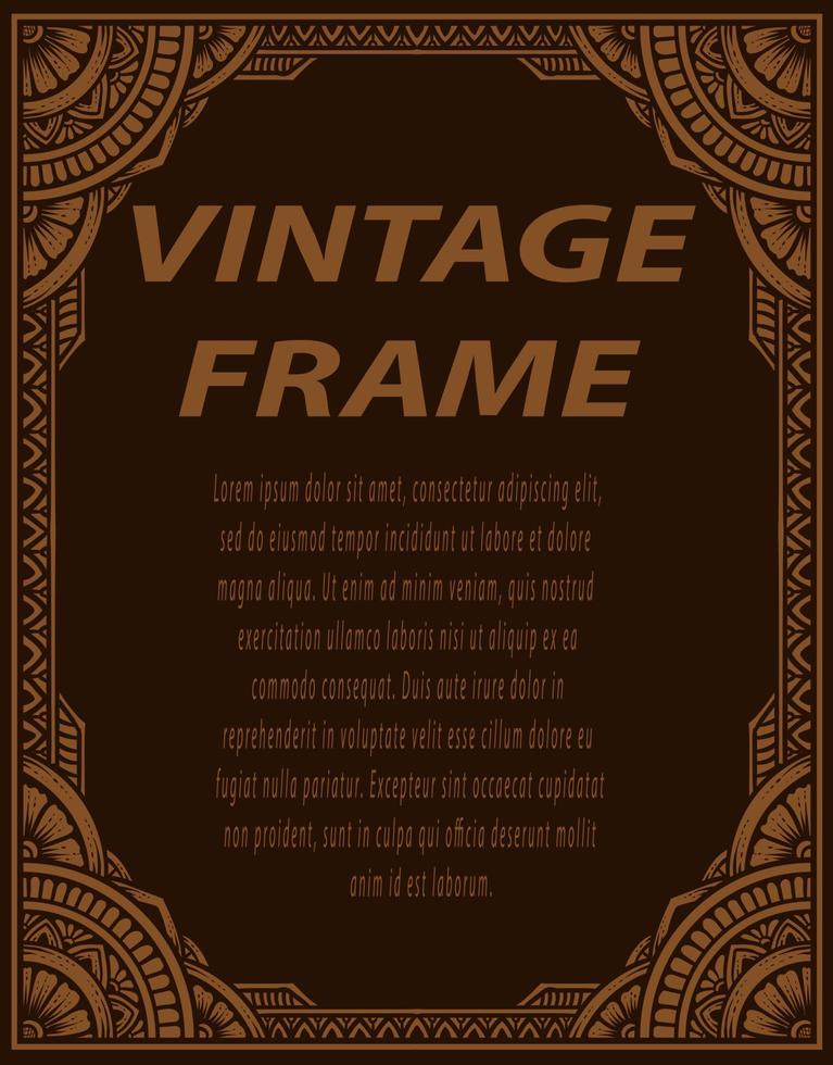Isolated frames in baroque antique style. engraving ornament frames. vector