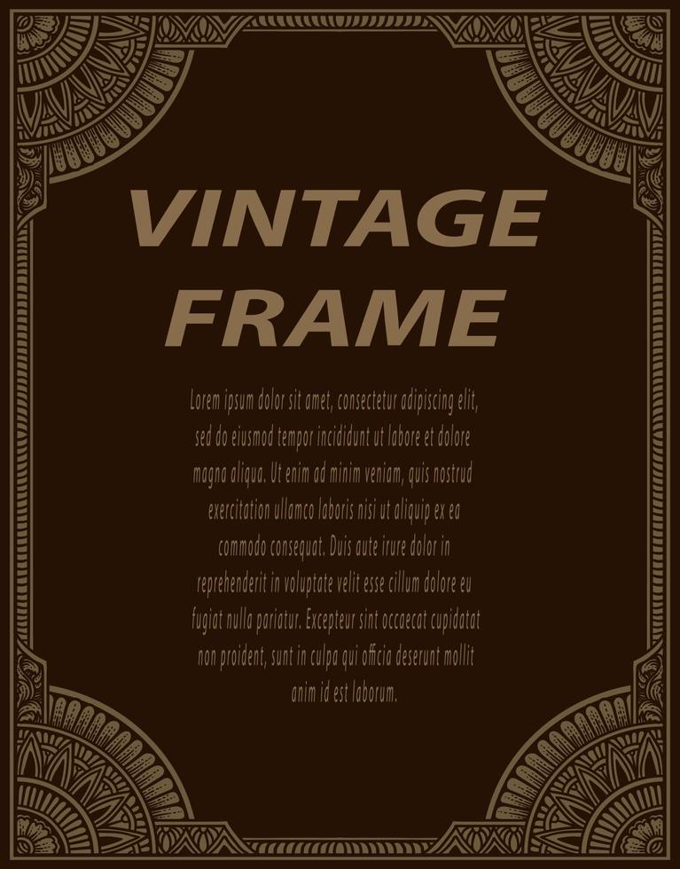 Isolated frames in baroque antique style. engraving ornament frames. vector