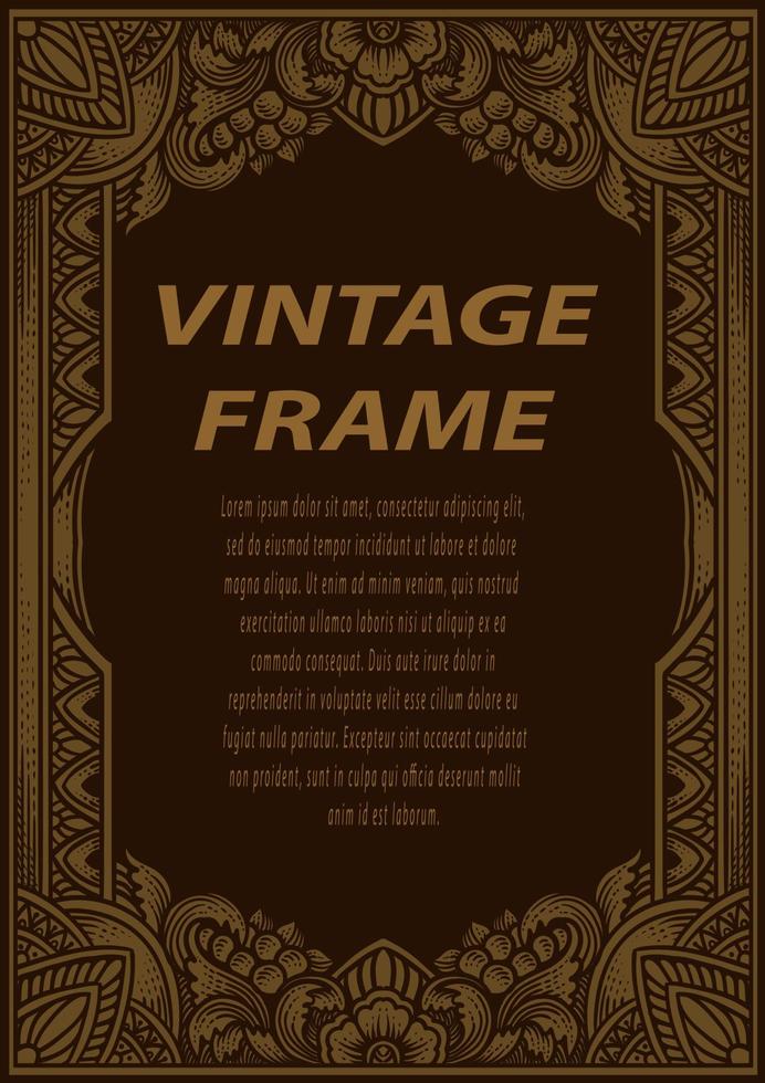 Isolated frames in baroque antique style. engraving ornament frames. vector