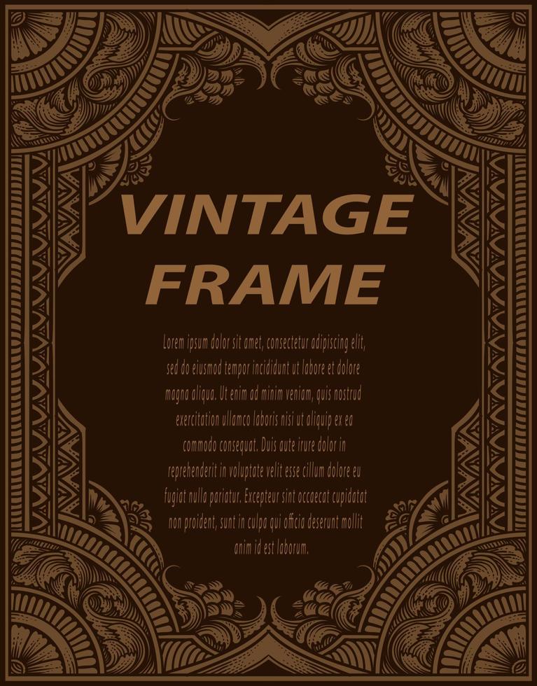 Isolated frames in baroque antique style. engraving ornament frames. vector